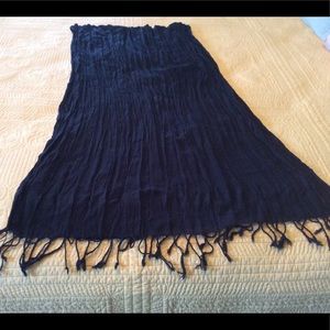 Nice Black Scarf with Fringe